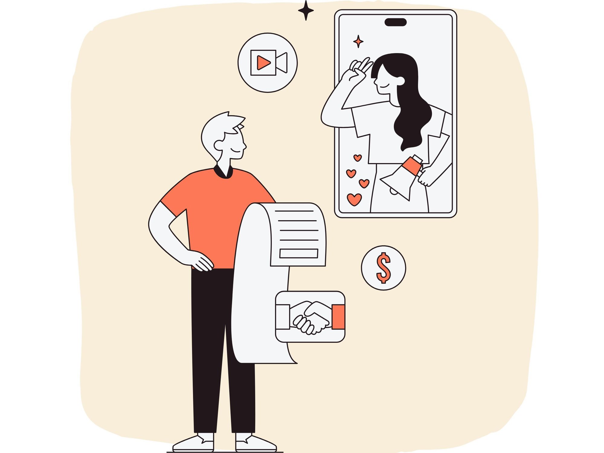 Man reviewing messaging while woman communicates through mobile, representing GTM alignment and decision-making in fast-moving tech companies