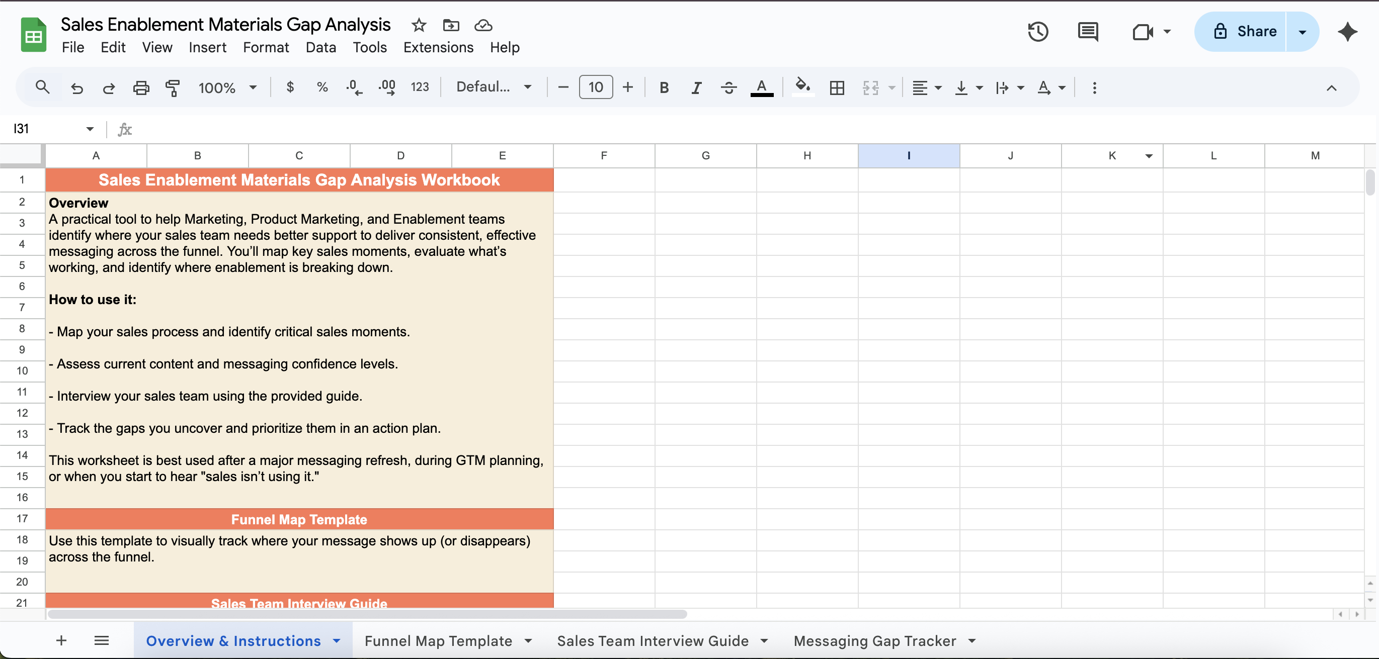 Sales Enablement Materials Gap Analysis
